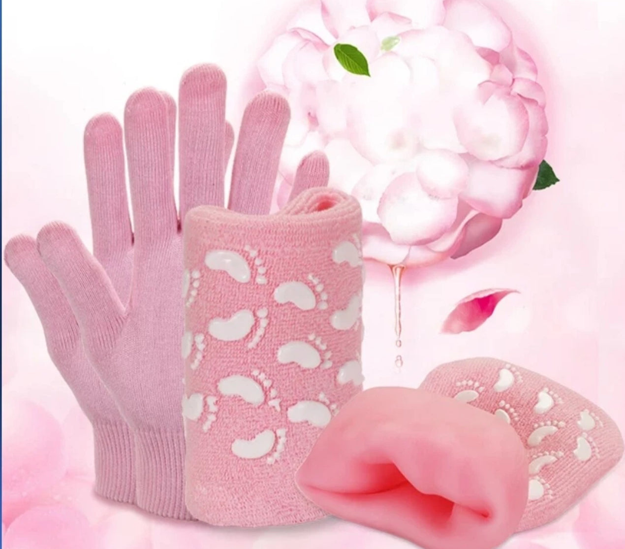 Soften Silicon Moisturize Cracked Skin Care Gel Spa Gloves and Socks